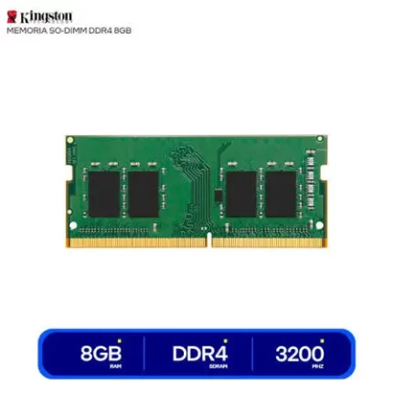 Memoria SODIMM Kingston, 8GB DDR4-3200MT/s PC4-25600, CL22, 1.2V, 2Rx8, 260-Pin