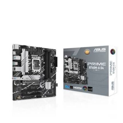 PLACA MADRE ASUS B760M-A PRIME D4 (90MB1D00-M0AYY0) SOCKET LGA 1700, RAM DDR4 BUSS 5333OC MHZ, 14VA, 13VA, 12VA GEN